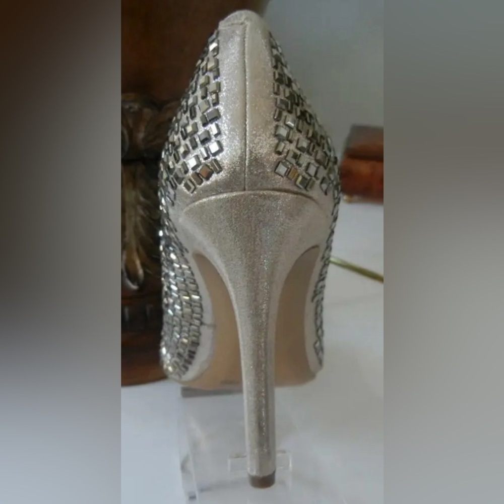 Jessica Simpson Claya Metal Pump Gold Pewter 8.5 - Picture 11 of 13